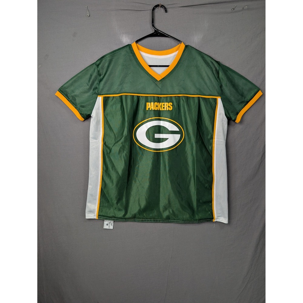 NFL Flag Green Bay Packers Jersey Adult Large Green Mesh USA Football BDA 7200